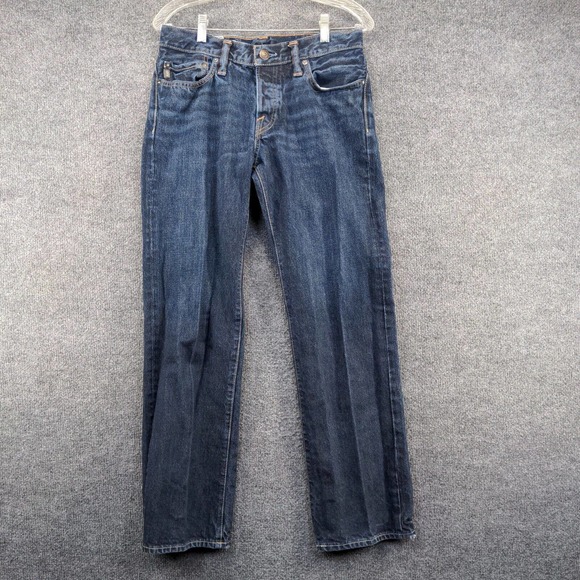 Abercrombie & Fitch Men's Straight Leg Jeans Blue 30x30 5-Pocket Button Fly - Picture 2 of 11